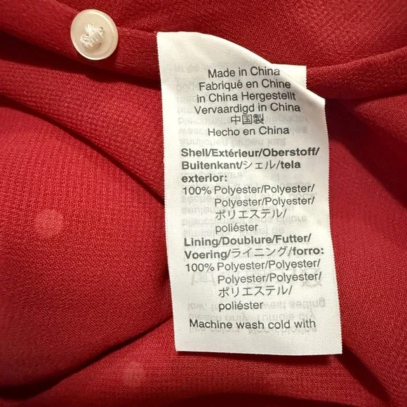 Madewell Button-Front Swing Dress Red White Polka Dot Short Sleeve Mini Size 2 - Picture 6 of 10